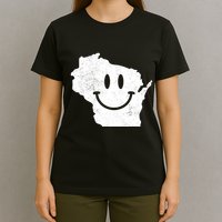 Smiling In Wi Funny Wisconsin Happy Face T-Shirt