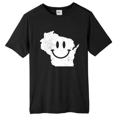 Smiling In Wi Funny Wisconsin Happy Face Tall Fusion ChromaSoft Performance T-Shirt