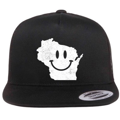Smiling In Wi Funny Wisconsin Happy Face Flatbill Hat