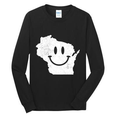 Smiling In Wi Funny Wisconsin Happy Face Tall Long Sleeve T-Shirt