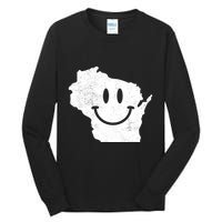 Smiling In Wi Funny Wisconsin Happy Face Tall Long Sleeve T-Shirt