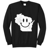 Smiling In Wi Funny Wisconsin Happy Face Tall Sweatshirt