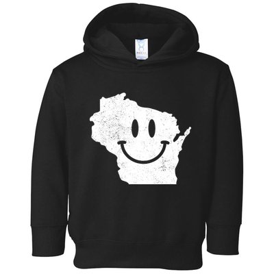 Smiling In Wi Funny Wisconsin Happy Face Toddler Hoodie