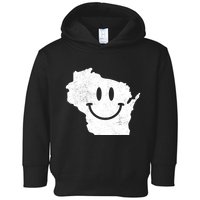 Smiling In Wi Funny Wisconsin Happy Face Toddler Hoodie