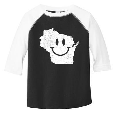 Smiling In Wi Funny Wisconsin Happy Face Toddler Fine Jersey T-Shirt