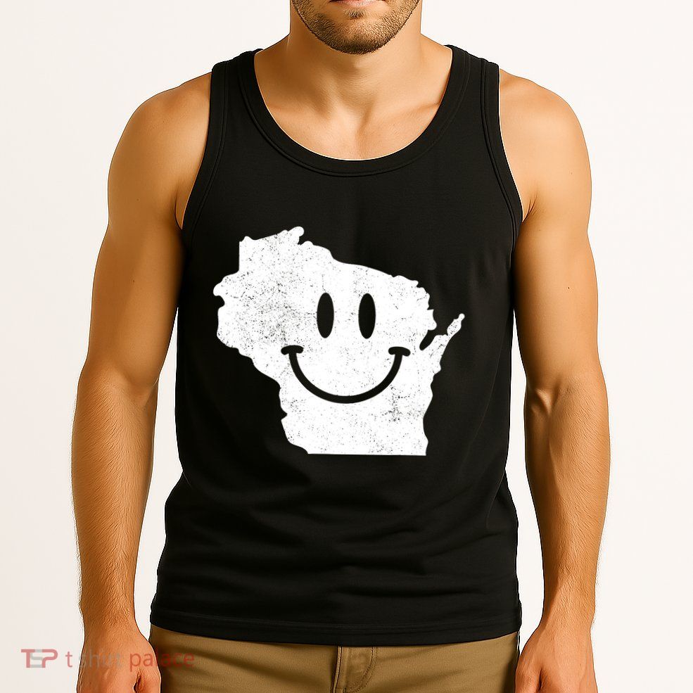 Smiling In Wi Funny Wisconsin Happy Face Tank Top