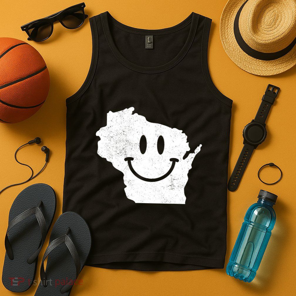 Smiling In Wi Funny Wisconsin Happy Face Tank Top