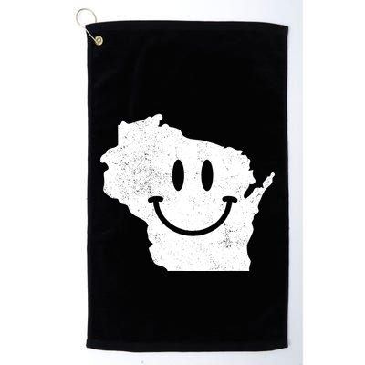 Smiling In Wi Funny Wisconsin Happy Face Golf Towel