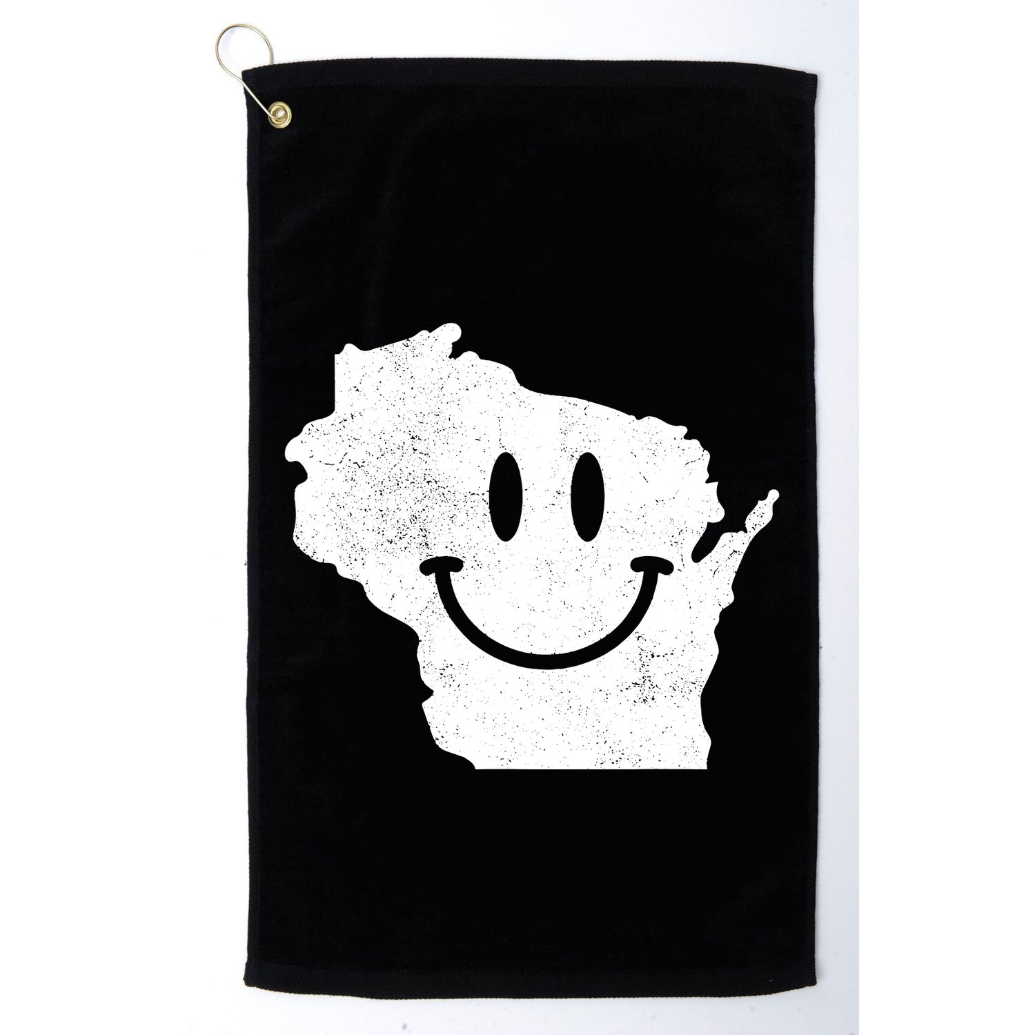 Smiling In Wi Funny Wisconsin Happy Face Golf Towel