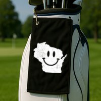 Smiling In Wi Funny Wisconsin Happy Face Golf Towel