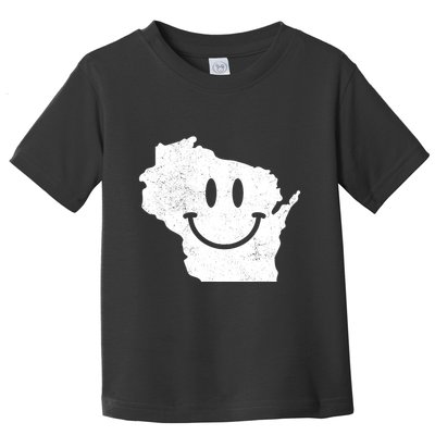 Smiling In Wi Funny Wisconsin Happy Face Toddler T-Shirt