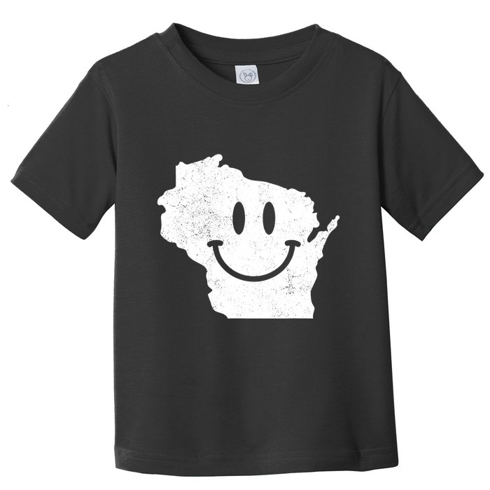 Smiling In Wi Funny Wisconsin Happy Face Toddler T-Shirt