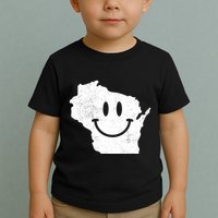 Smiling In Wi Funny Wisconsin Happy Face Toddler T-Shirt
