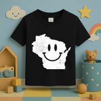 Smiling In Wi Funny Wisconsin Happy Face Toddler T-Shirt