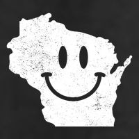 Smiling In Wi Funny Wisconsin Happy Face Microfiber Hand Towel