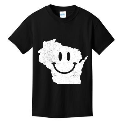 Smiling In Wi Funny Wisconsin Happy Face Kids T-Shirt