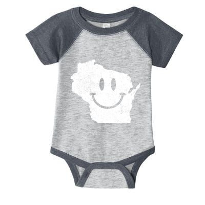 Smiling In Wi Funny Wisconsin Happy Face Infant Baby Jersey Bodysuit