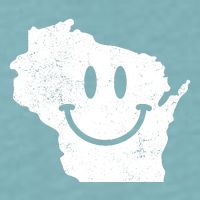 Smiling In Wi Funny Wisconsin Happy Face Sueded Cloud Jersey T-Shirt
