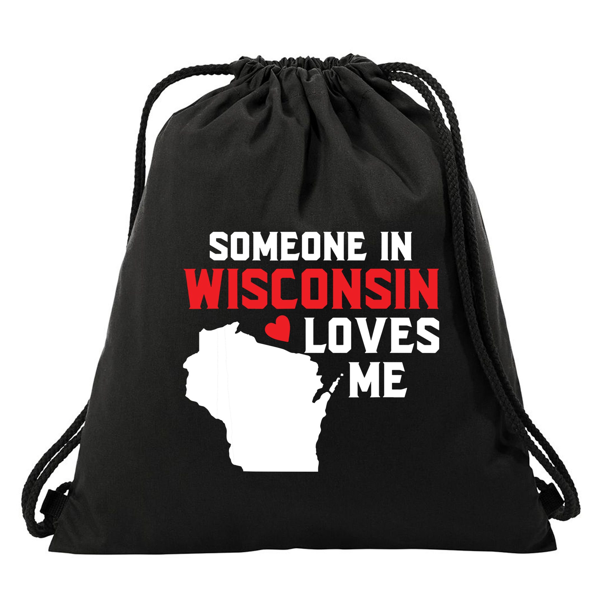 Someone In Wisconsin Loves Me Drawstring Bag