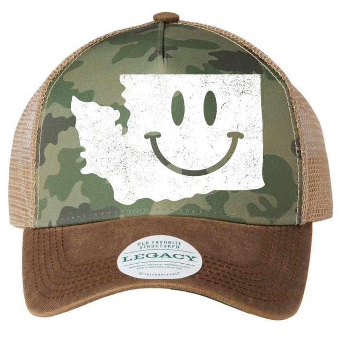 Smiling In Wa Funny Washington Happy Face Legacy Tie Dye Trucker Hat