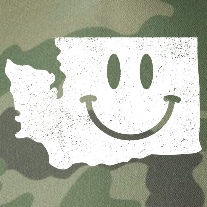 Smiling In Wa Funny Washington Happy Face Legacy Tie Dye Trucker Hat