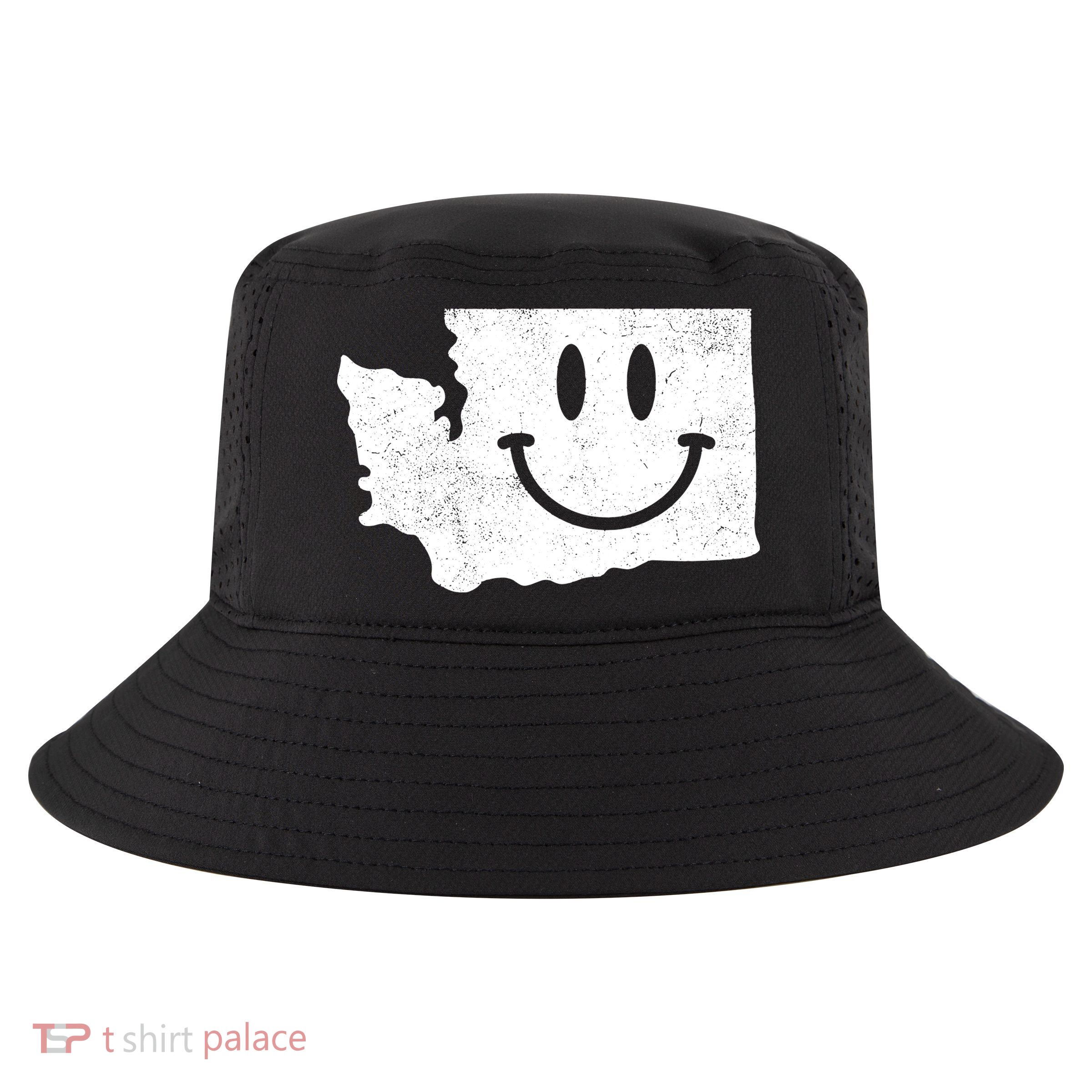 Smiling In Wa Funny Washington Happy Face Cool Comfort Performance Bucket Hat