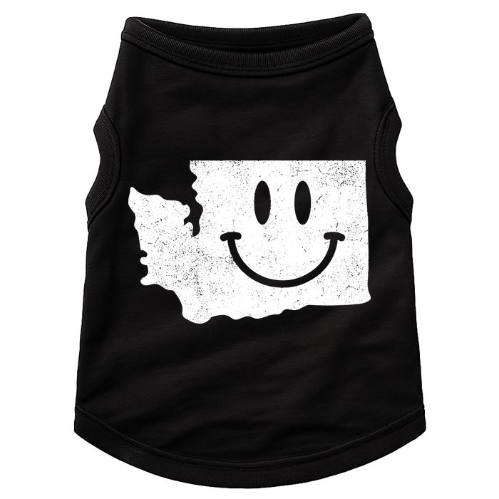 Smiling In Wa Funny Washington Happy Face Doggie Tank