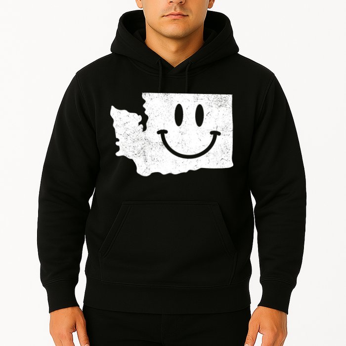 Smiling In Wa Funny Washington Happy Face Hoodie