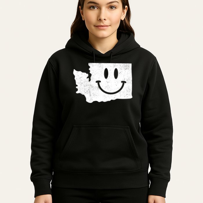 Smiling In Wa Funny Washington Happy Face Hoodie