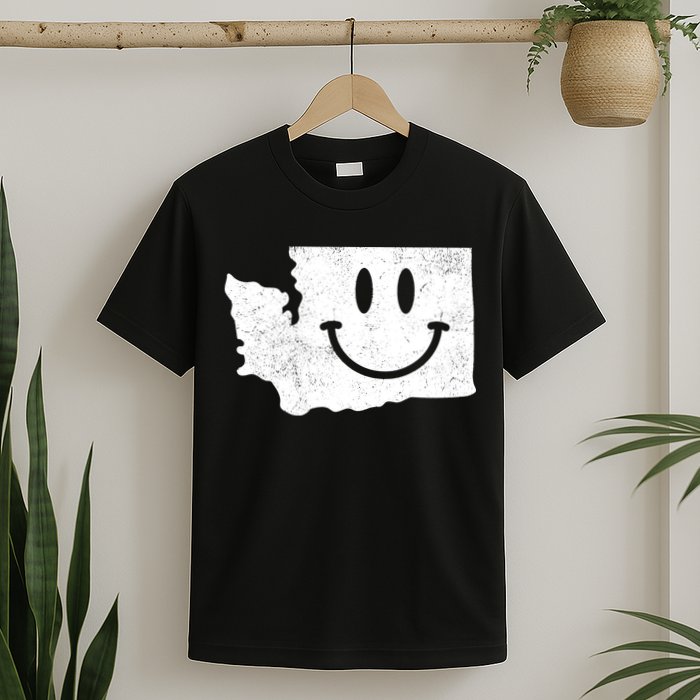 Smiling In Wa Funny Washington Happy Face T-Shirt
