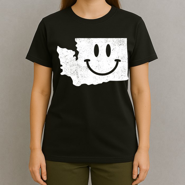 Smiling In Wa Funny Washington Happy Face T-Shirt