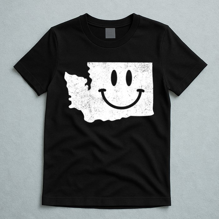 Smiling In Wa Funny Washington Happy Face T-Shirt