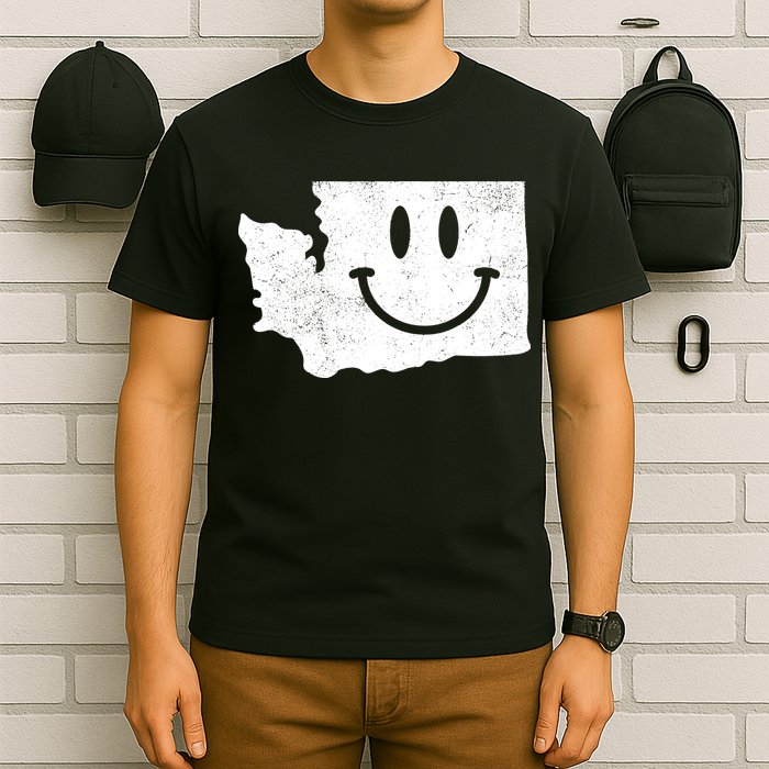 Smiling In Wa Funny Washington Happy Face T-Shirt