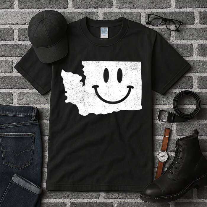 Smiling In Wa Funny Washington Happy Face Tall T-Shirt