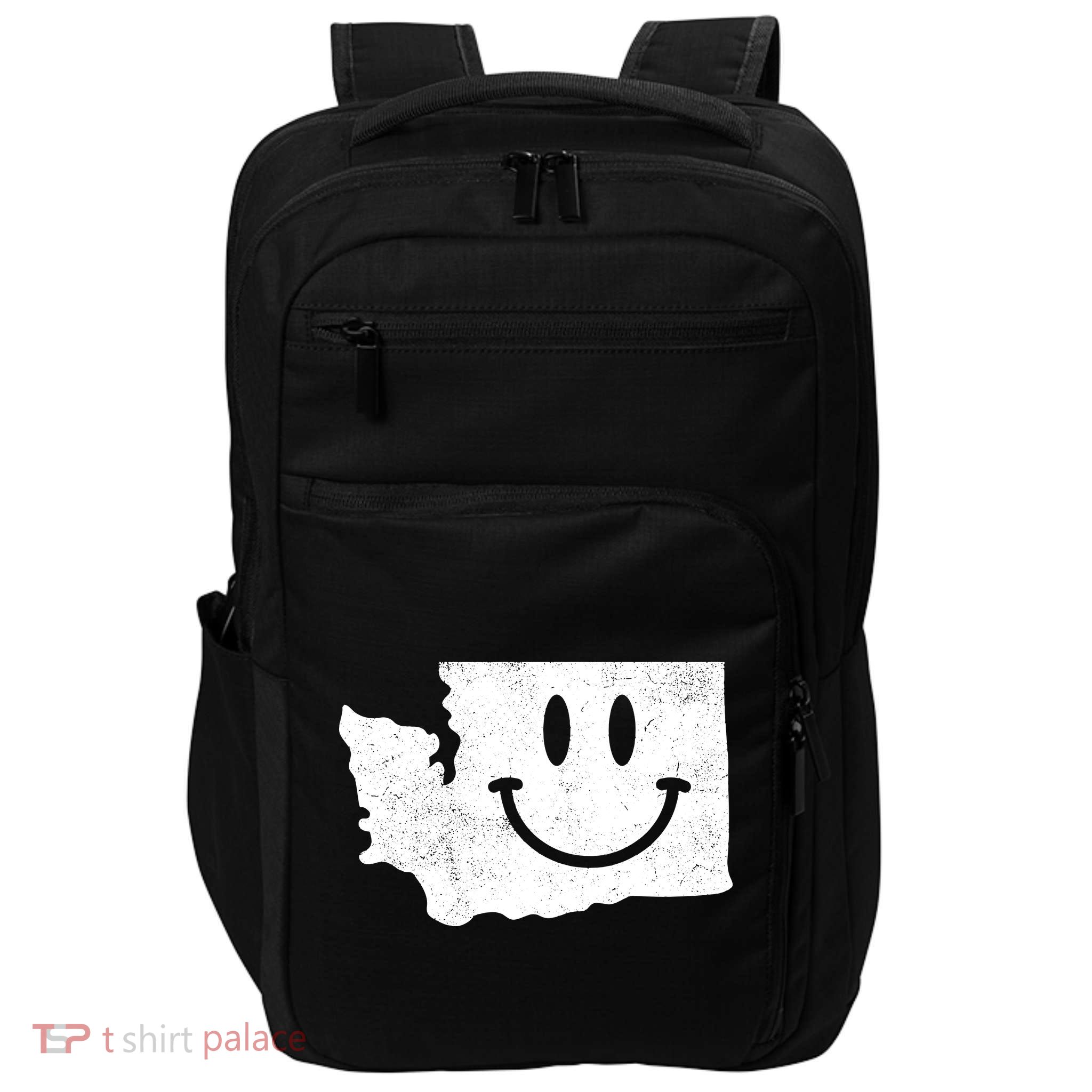 Smiling In Wa Funny Washington Happy Face Impact Tech Backpack