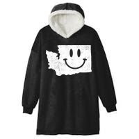 Smiling In Wa Funny Washington Happy Face Hooded Wearable Blanket