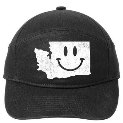 Smiling In Wa Funny Washington Happy Face 7-Panel Snapback Hat