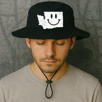 Smiling In Wa Funny Washington Happy Face Bucket Hat
