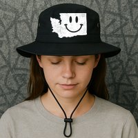 Smiling In Wa Funny Washington Happy Face Bucket Hat
