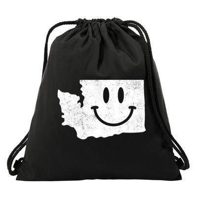 Smiling In Wa Funny Washington Happy Face Drawstring Bag
