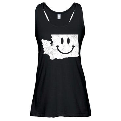Smiling In Wa Funny Washington Happy Face Ladies Essential Flowy Tank