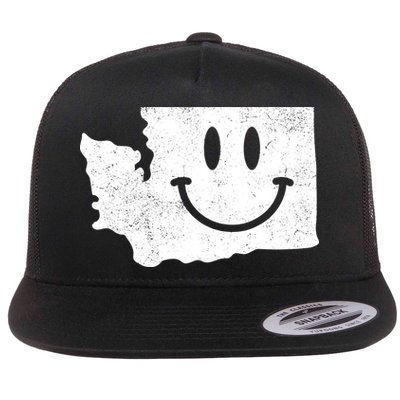 Smiling In Wa Funny Washington Happy Face Flatbill Hat