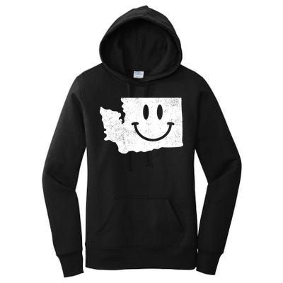 Smiling In Wa Funny Washington Happy Face Women's Pullover Hoodie
