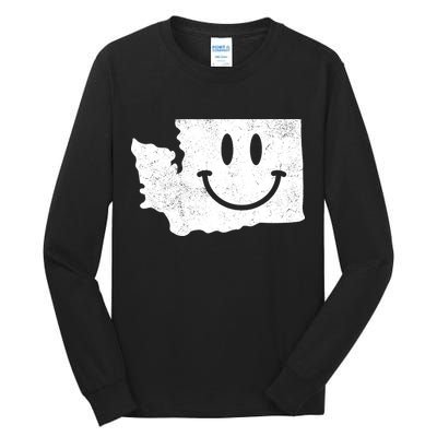 Smiling In Wa Funny Washington Happy Face Tall Long Sleeve T-Shirt