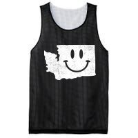 Smiling In Wa Funny Washington Happy Face Mesh Reversible Basketball Jersey Tank