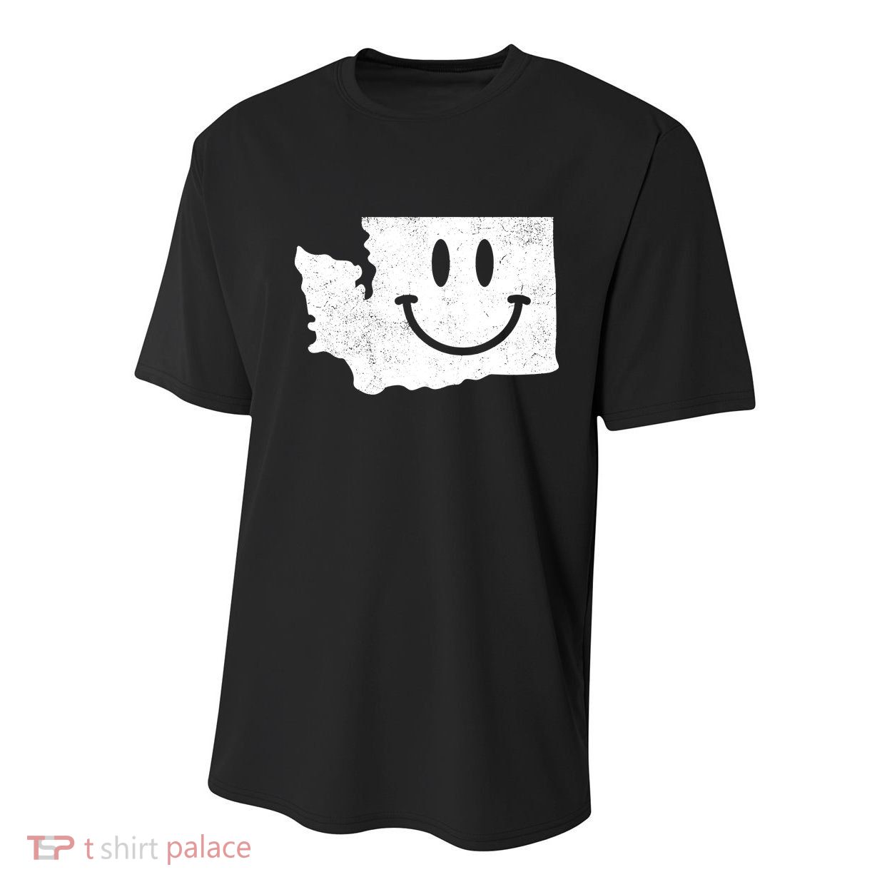 Smiling In Wa Funny Washington Happy Face Youth Performance Sprint T-Shirt