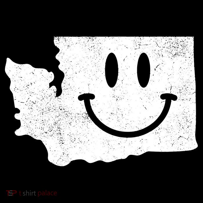 Smiling In Wa Funny Washington Happy Face Youth Performance Sprint T-Shirt