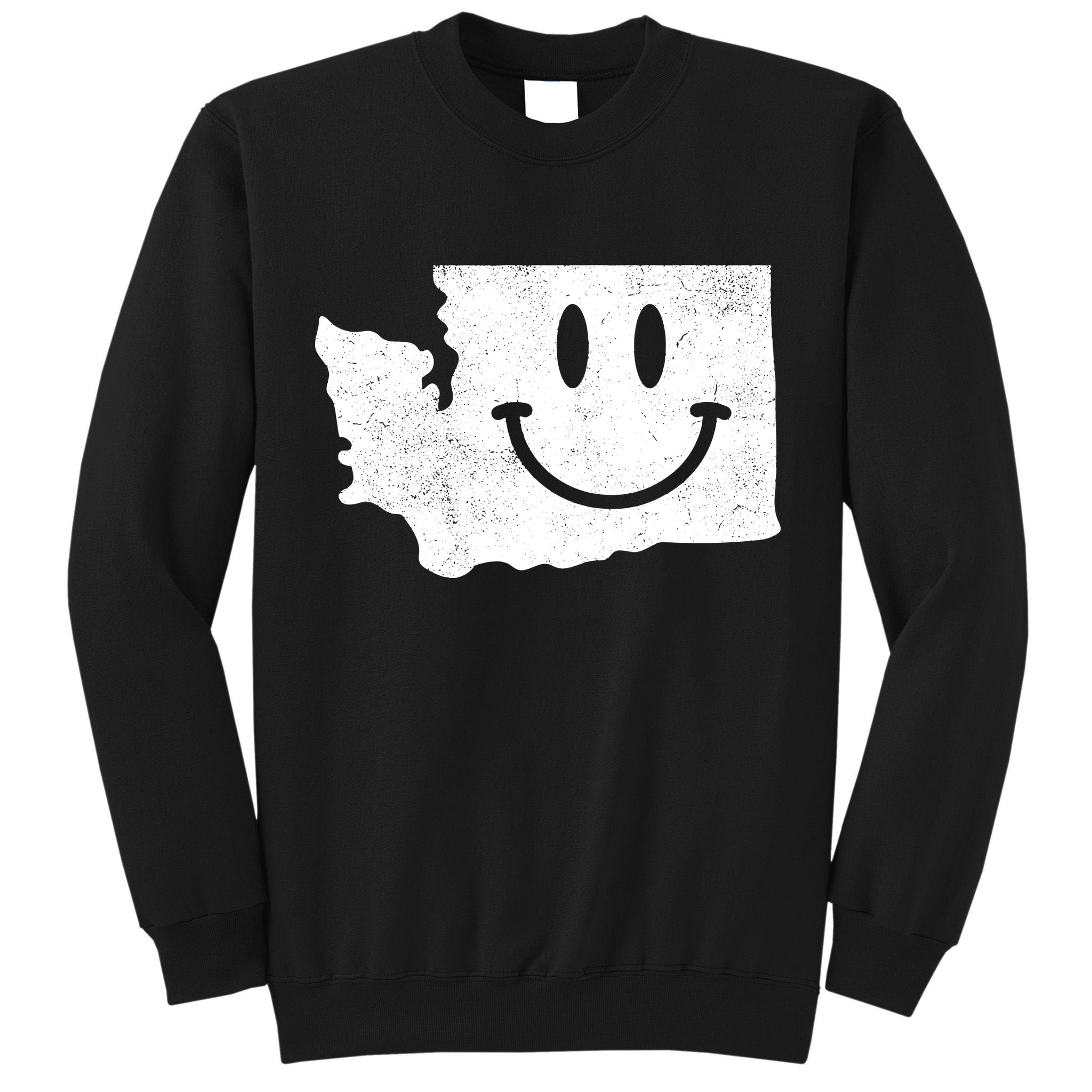 Smiling In Wa Funny Washington Happy Face Tall Sweatshirt
