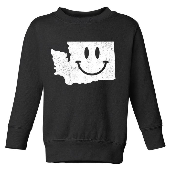 Smiling In Wa Funny Washington Happy Face Toddler Sweatshirt