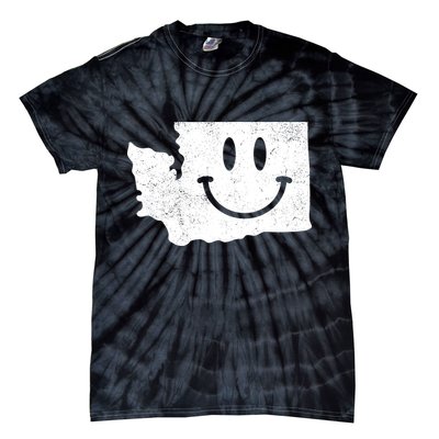 Smiling In Wa Funny Washington Happy Face Tie-Dye T-Shirt